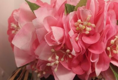 Couronne de tête rose bouquet de bougainvilliers roses pâles by vaite.e.tiare créations