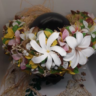 Couronne de fleur Tahiti mini lys 4 couleurs avec diagonale de 3 tiare