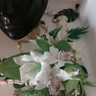 Po’ara XXL pince à cheveux cérémonie grand lys deux orchidées