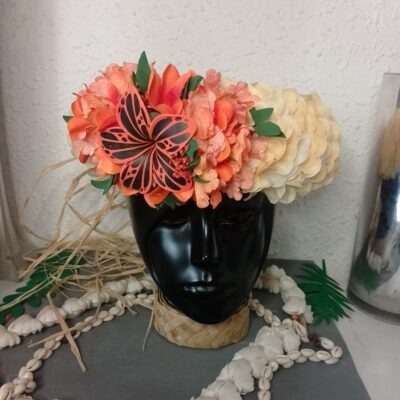 Couronne champagne bouquet de tipanie et orchidée avec tipanie tatoué