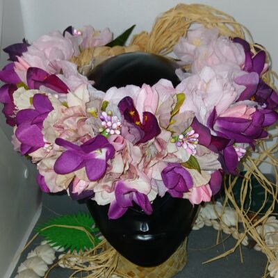 Couronne toutes fleurs bouquet varié et corolle de tipanie violet