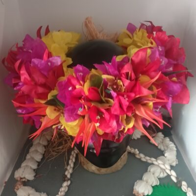 Couronne toutes fleurs multicolores bougainvilliers oiseau du paradis