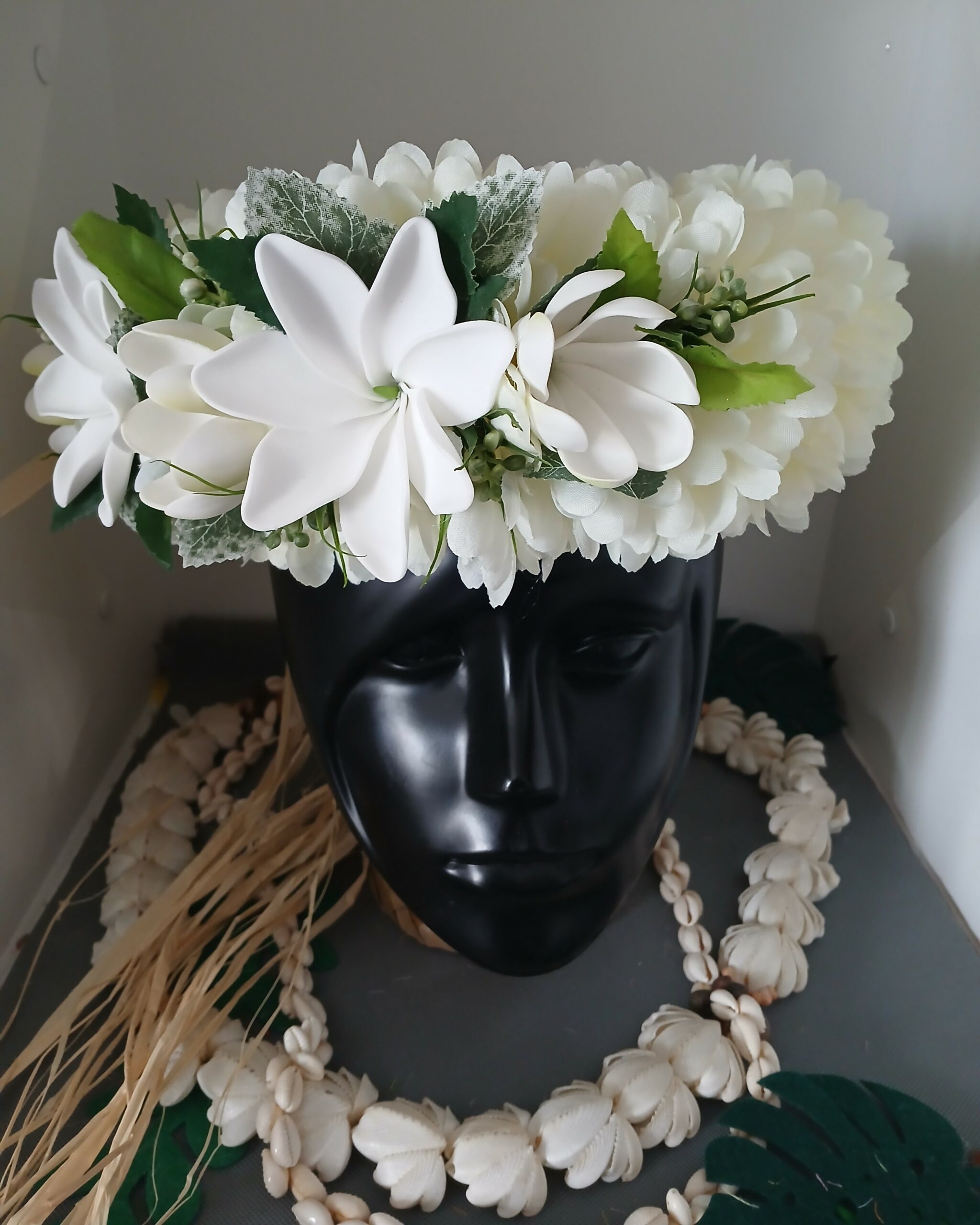 Couronne de tiare Tahiti blanche bouton et tiare épanouie 5 by Vaite.e.Tiare créations
