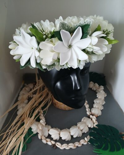 Couronne de tiare Tahiti blanche bouton et tiare épanouie 5 by Vaite.e.Tiare créations