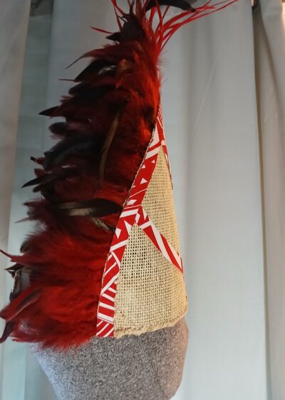 Ensemble Ori Tahiti paréo rouge Vaite.e.Tiare créations