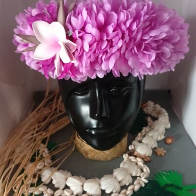 Couronne fleur Tahiti mauve tipanie bougainvillier violet