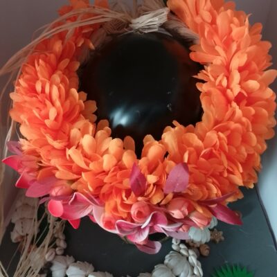 Couronne fleurs Tahiti orange maxi tiare deux tipanie différents
