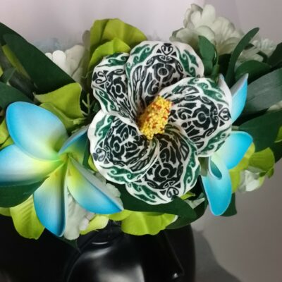 Couronne toutes fleurs bleue tiare fleur et bouton orchidée hibiscus  (Copie)