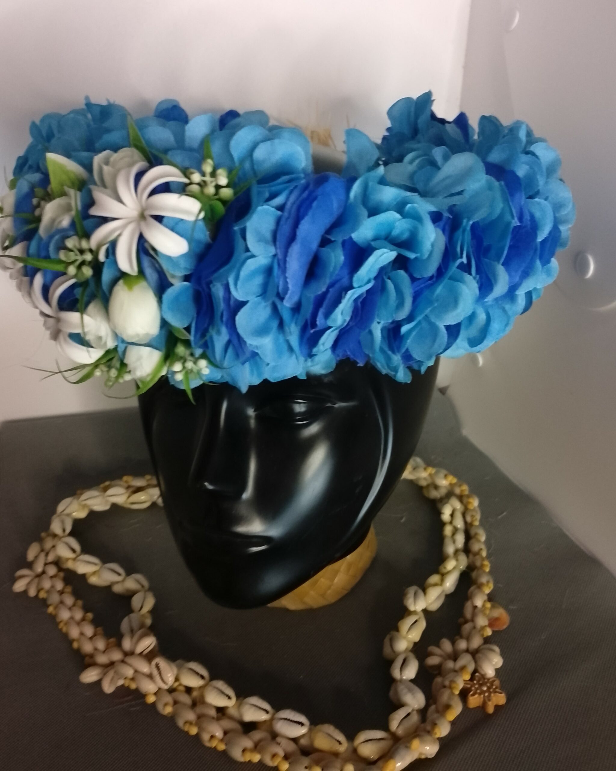 Couronne tiare Tahiti bleu océan trois mini tiare Vaite.e.Tiare créations