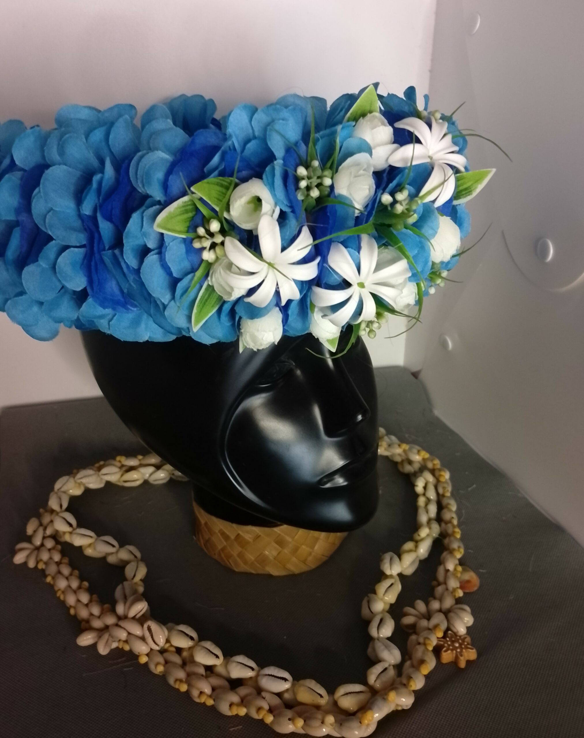 Couronne tiare Tahiti bleu océan trois mini tiare Vaite.e.Tiare créations