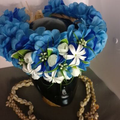 Couronne tiare Tahiti bleu océan trois mini tiare 