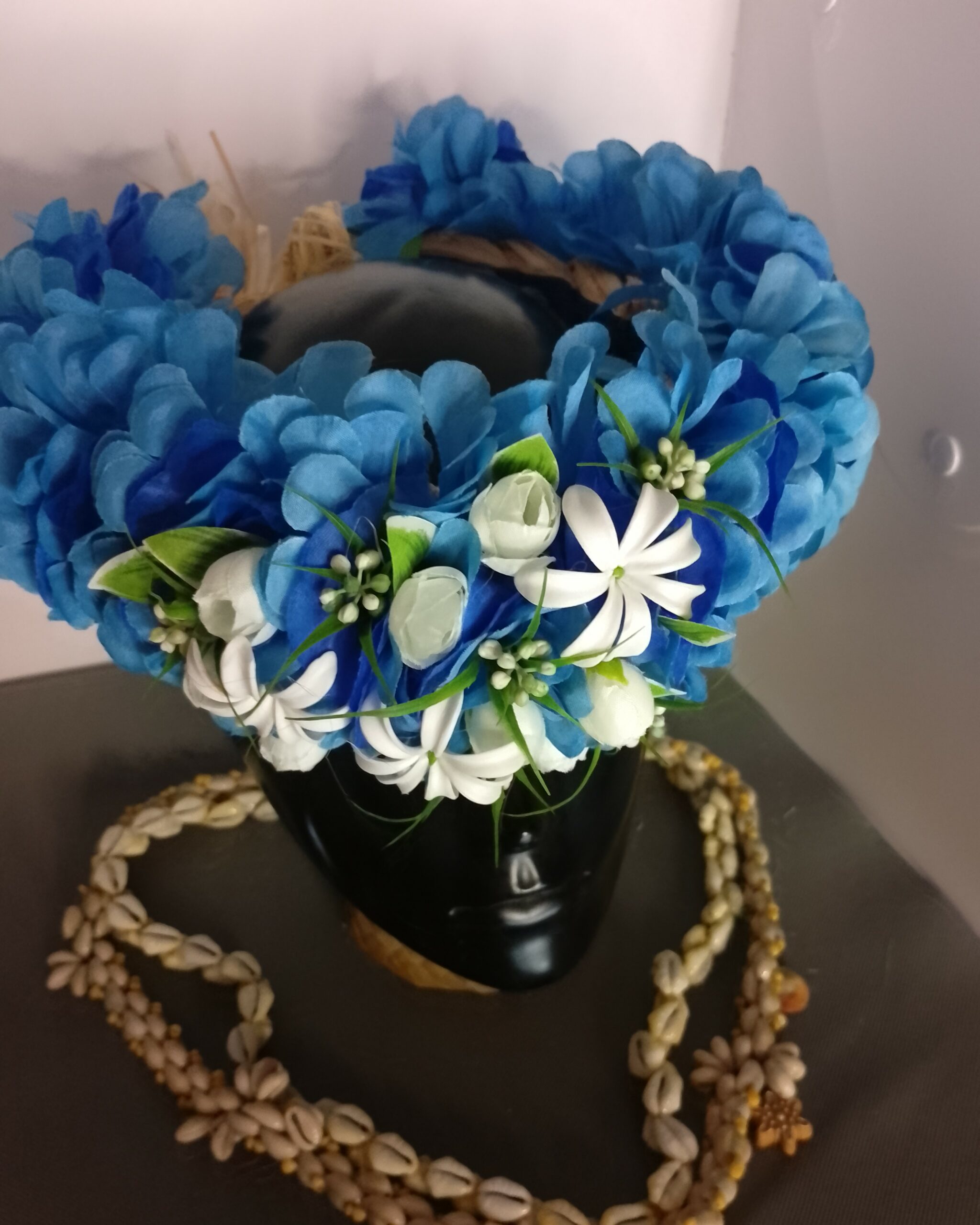 Couronne tiare Tahiti bleu océan trois mini tiare Vaite.e.Tiare créations