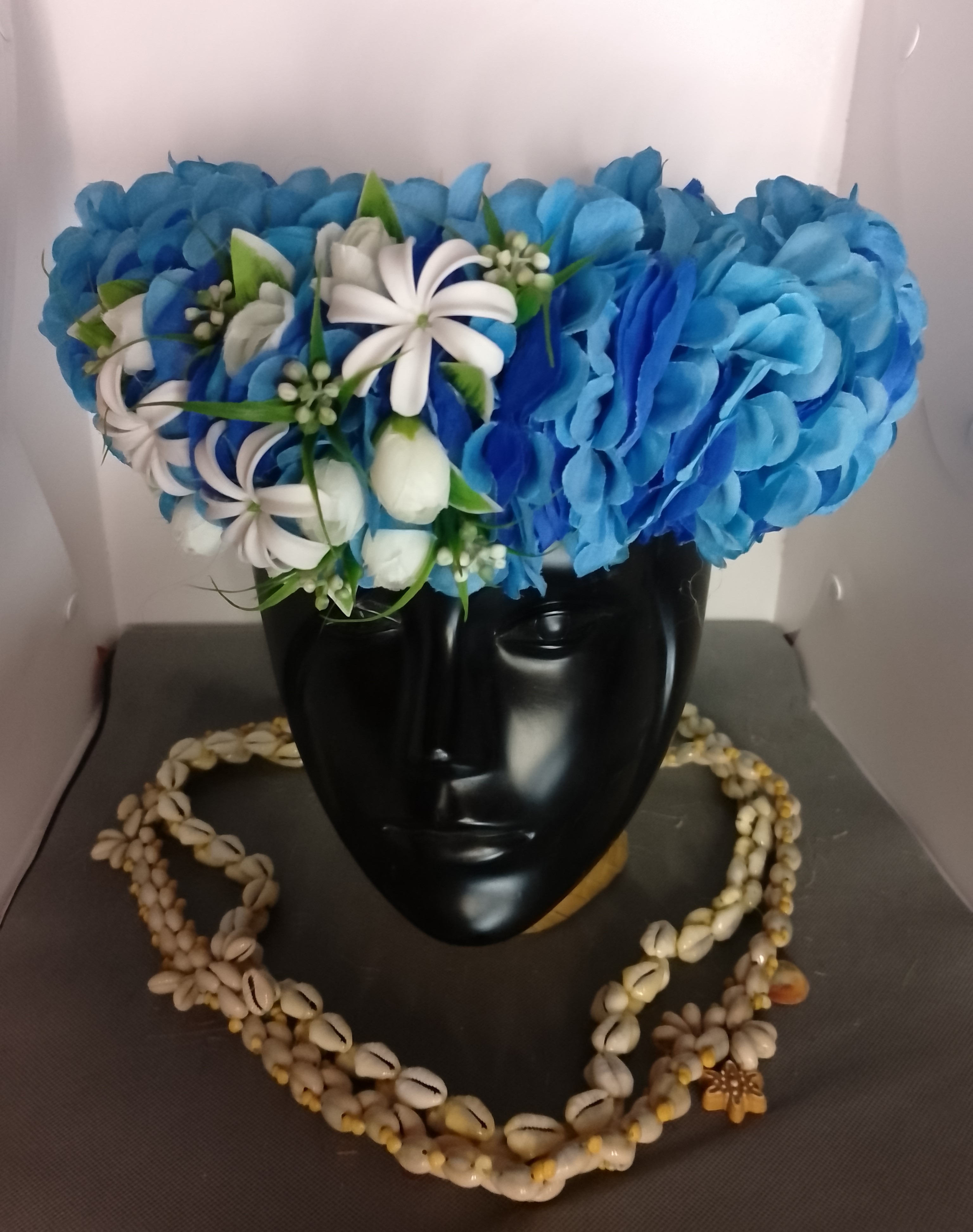 Couronne tiare Tahiti bleu océan trois mini tiare Vaite.e.Tiare créations