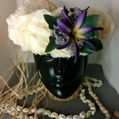 Couronne tiare Tahiti champagne maxi tiare