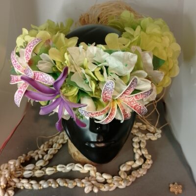 Couronne tiare Tahiti verte tiare tatouée maxi tiare