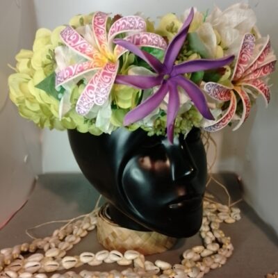 Couronne tiare Tahiti verte tiare tatouée maxi tiare