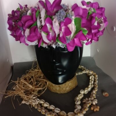 Couronne toute fleur champagne rosé corolle tipanie violets