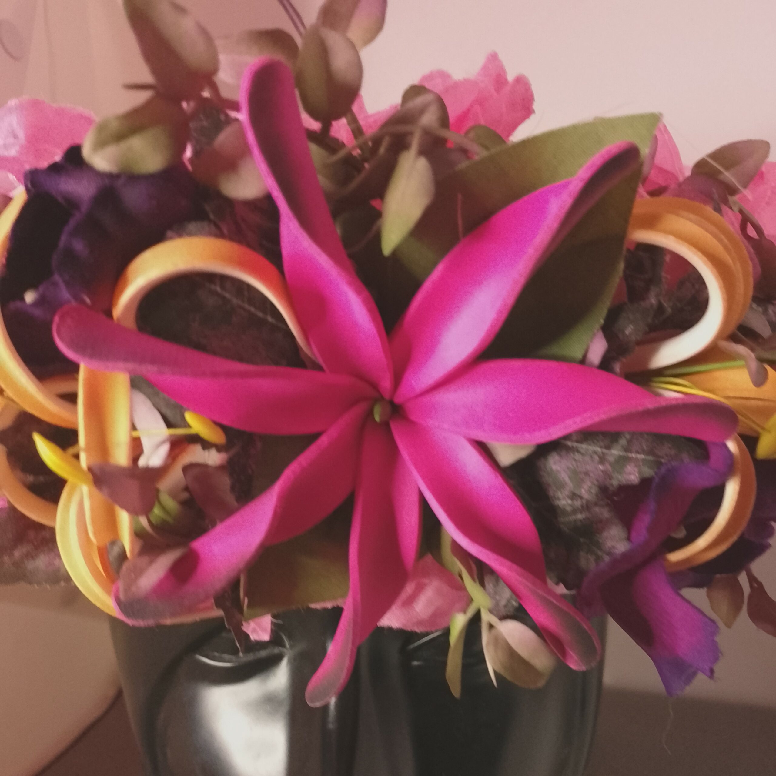 Couronne fleurs Tahiti vanille rosé grand lys élancés maxi tiare Vaite.e.Tiare créations