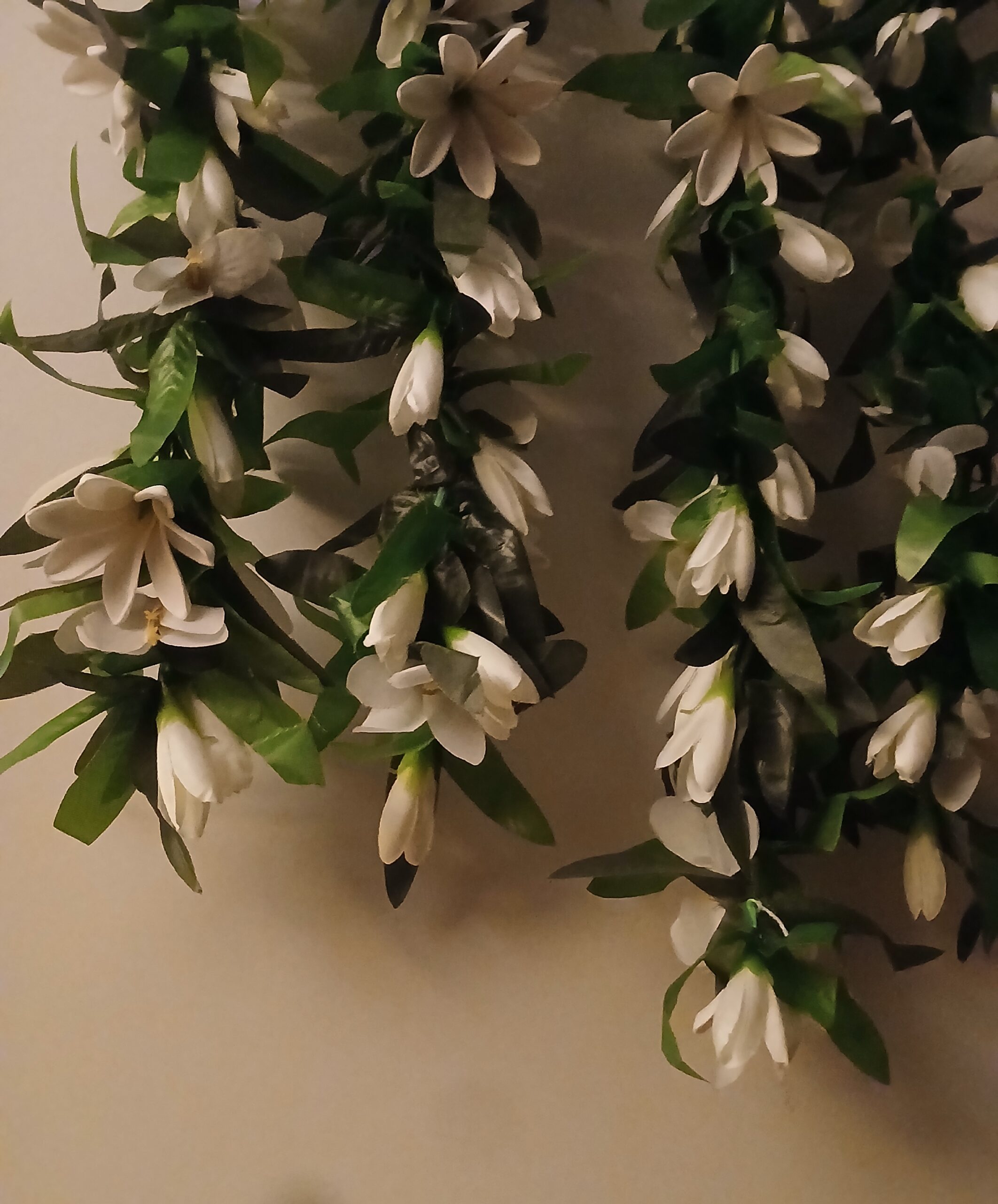 Duo de lei végétal de Cérémonie avec cinq tiare chacun et multiples boutons Vaite.e.Tiare créations