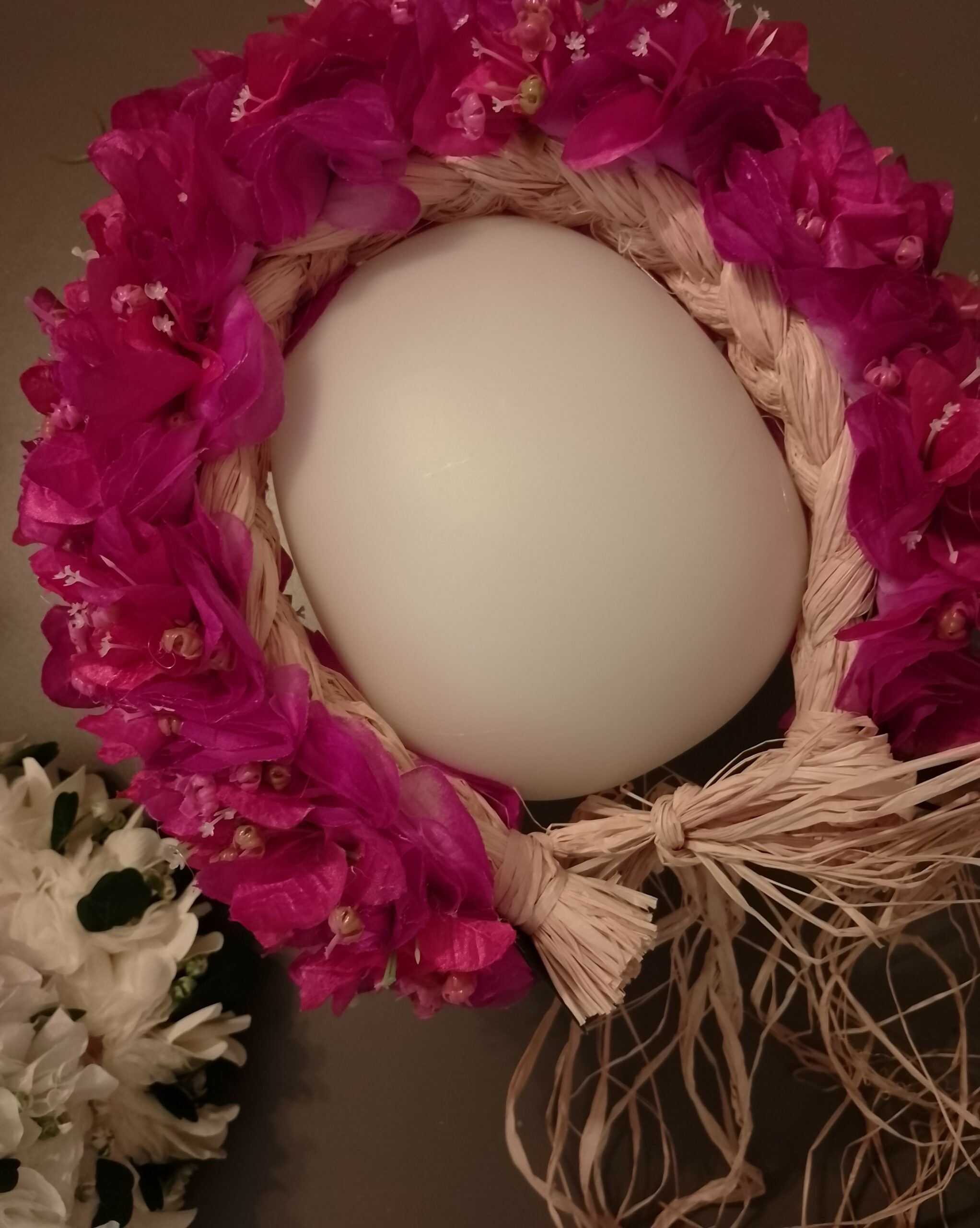 Fine couronne de fleurs Tahiti violette trois tons de bougainvilliers assortis Vaite.e.Tiare créations