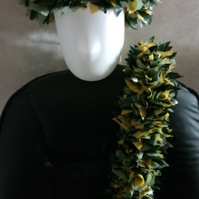 Combiné taille et couronne effet végétal bi matière trois verts