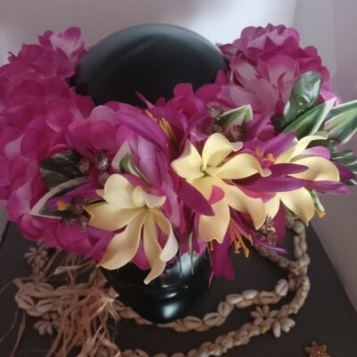 More « court » en raphia naturel bicolore avec ceinture