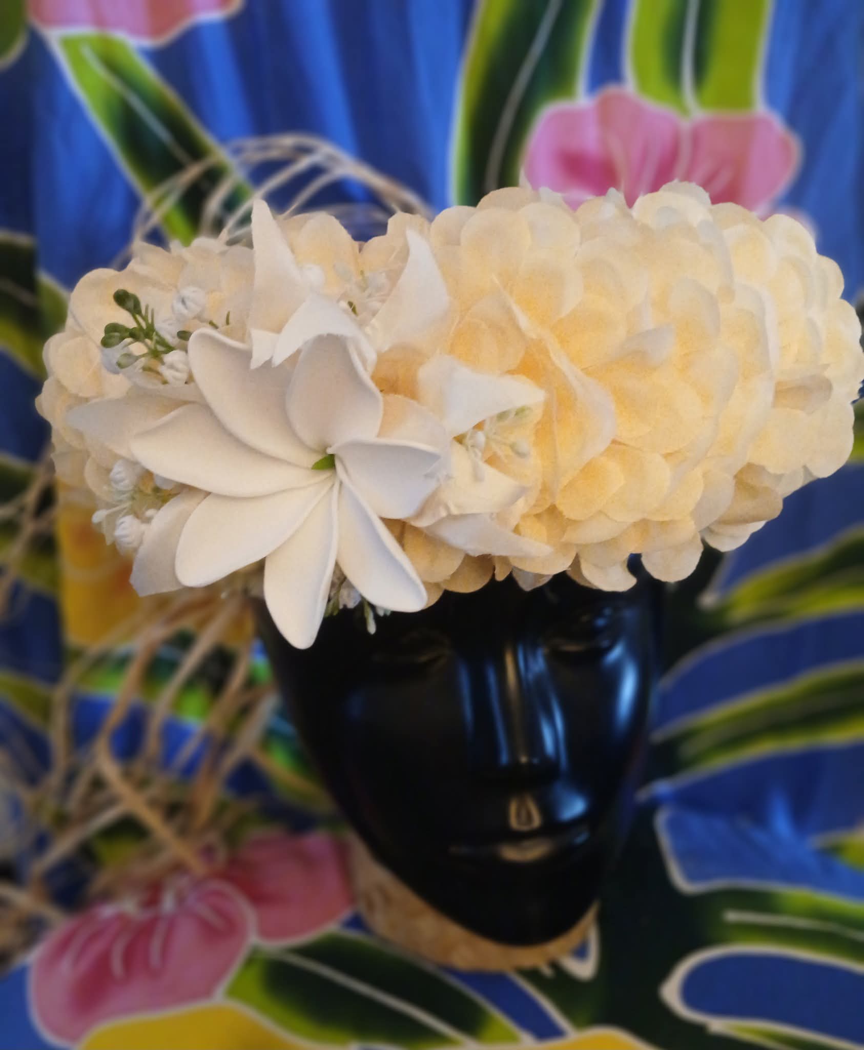 Couronne Tiare Tahiti champagne grande tiare grand lys Vaite.e.Tiare créations