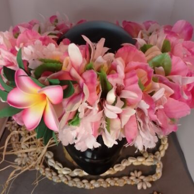 Couronne fleur Tahiti multicolore corolle lys élancés clématite tipanie