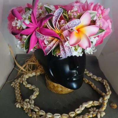 Couronne fleur Tahiti roses maxi tiare tiare tatouée tipanie 