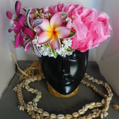 Couronne fleur Tahiti roses maxi tiare tiare tatouée tipanie 