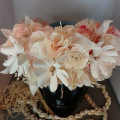 Couronne tiare Tahiti champagne rosé pétales tiare apetahi trois tiare