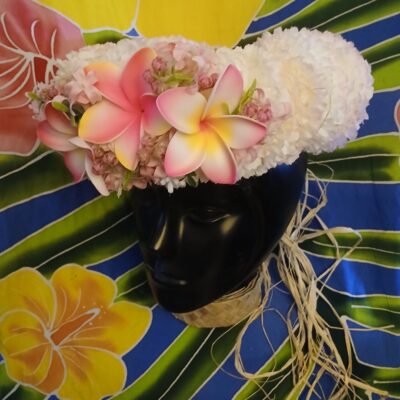 Couronne fleurs Tahiti champagne rosé trois tipanie Tahiti