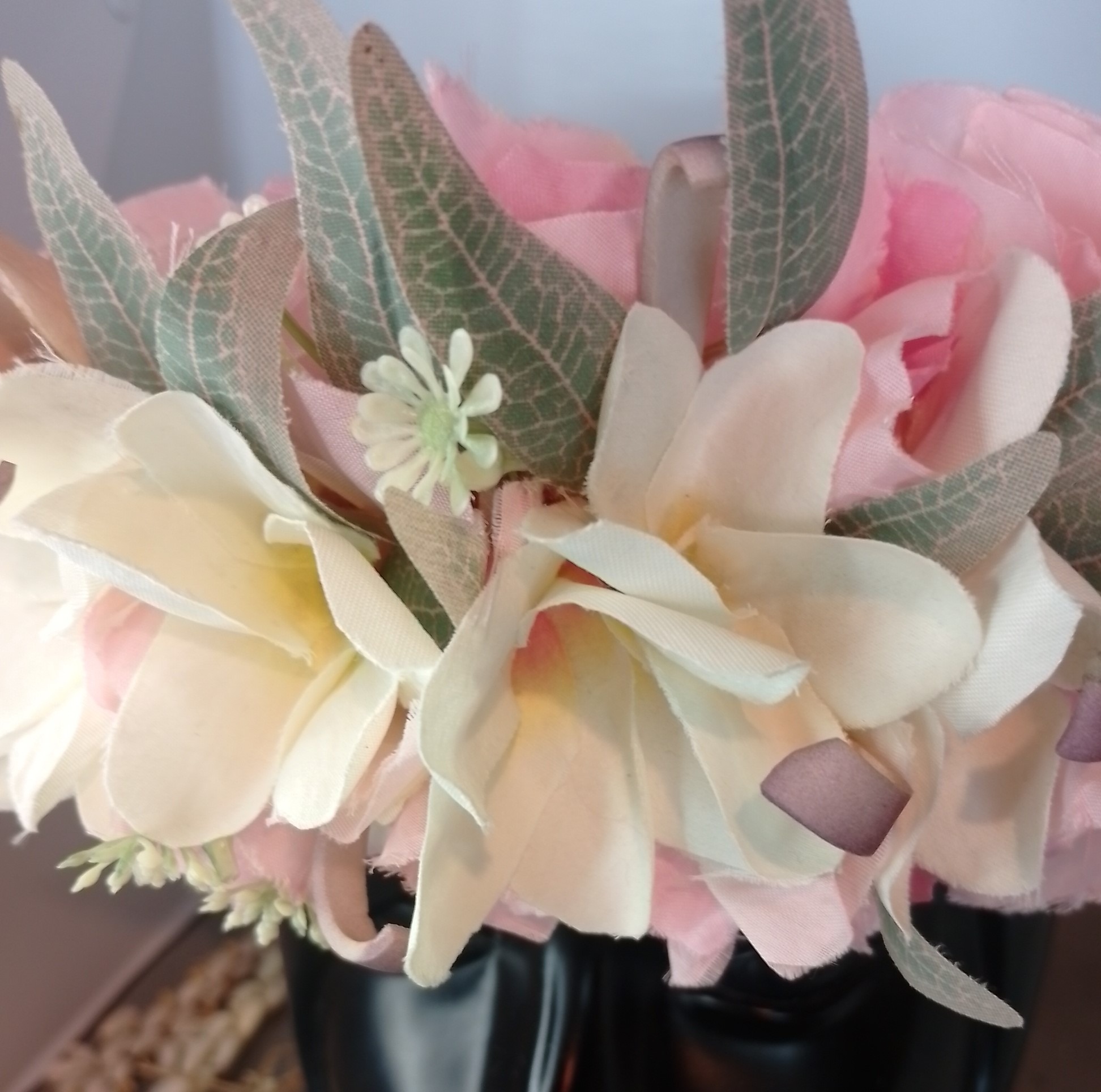 Couronne fleurs Tahiti rose et vanille sept tipanie Vaite.e.Tiare créations