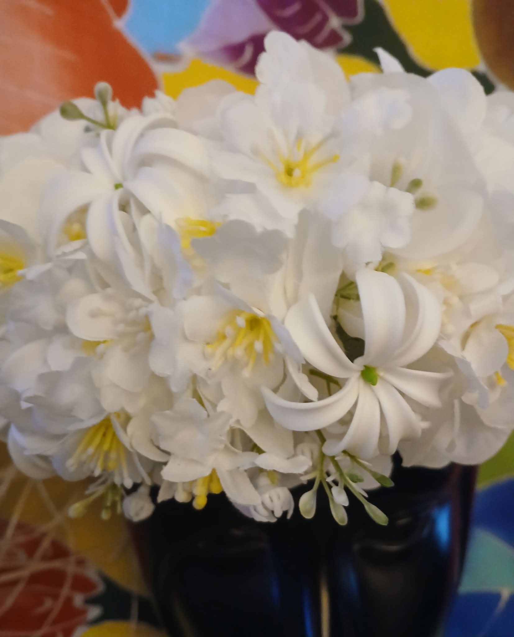 Couronne tiare Tahiti blanche trois tiare lit boutons blancs Vaite.e.Tiare créations