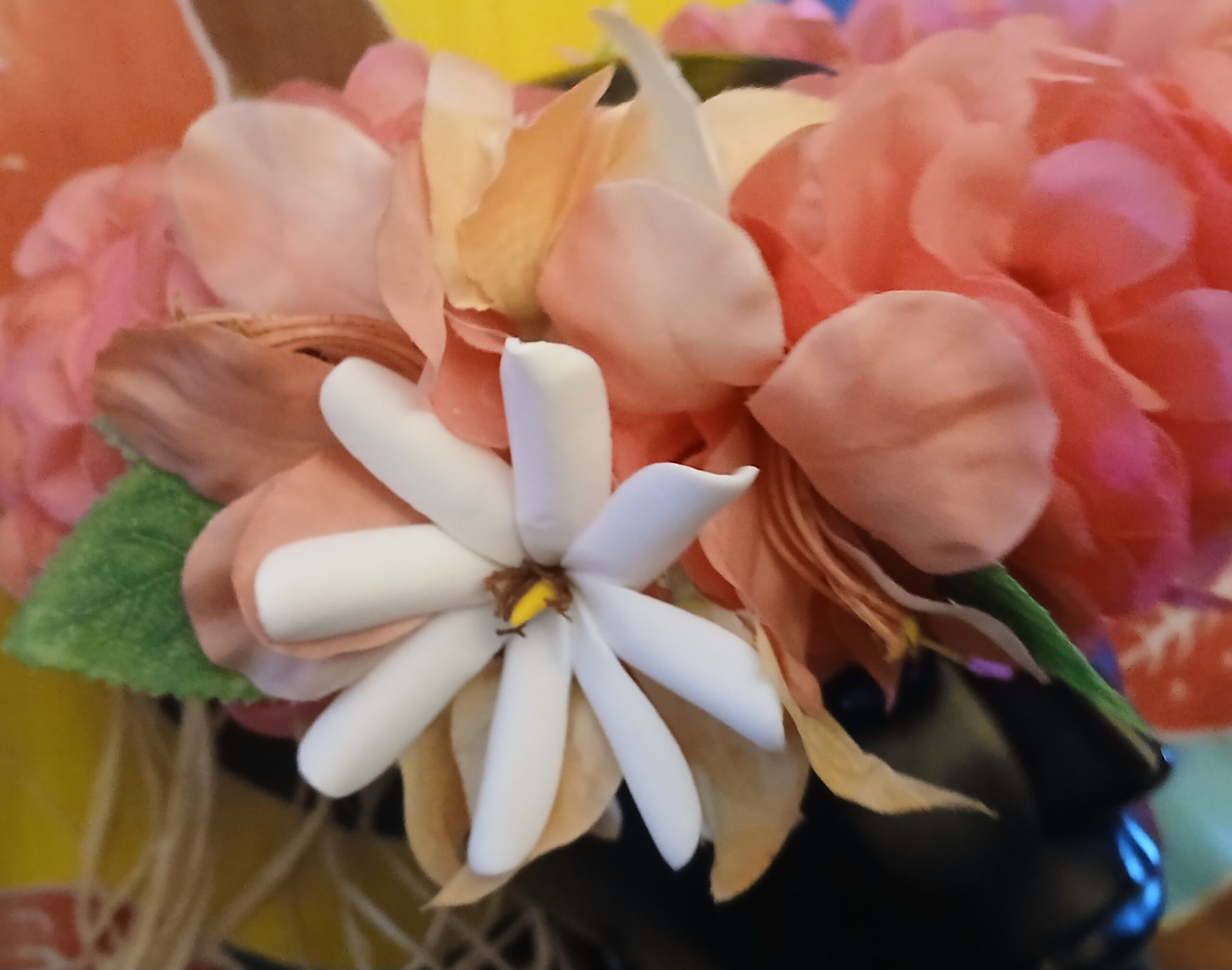 Couronne tiare Tahiti corail élégante tiare boutons rose pâle Vaite.e.Tiare créations