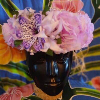 Couronne tiare Tahiti mauve grande tiare tatouée