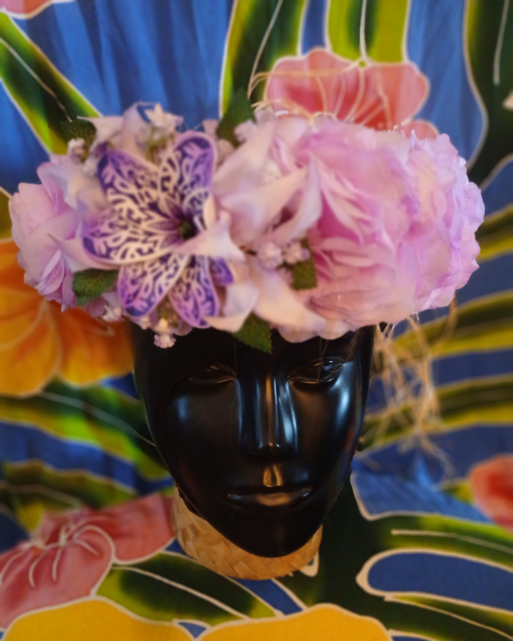 Couronne tiare Tahiti mauve grande tiare tatouée Vaite.e.Tiare créations