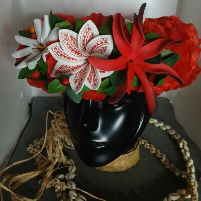 Couronne tiare Tahiti rouge maxi tiare tiare tatouée et tiare 