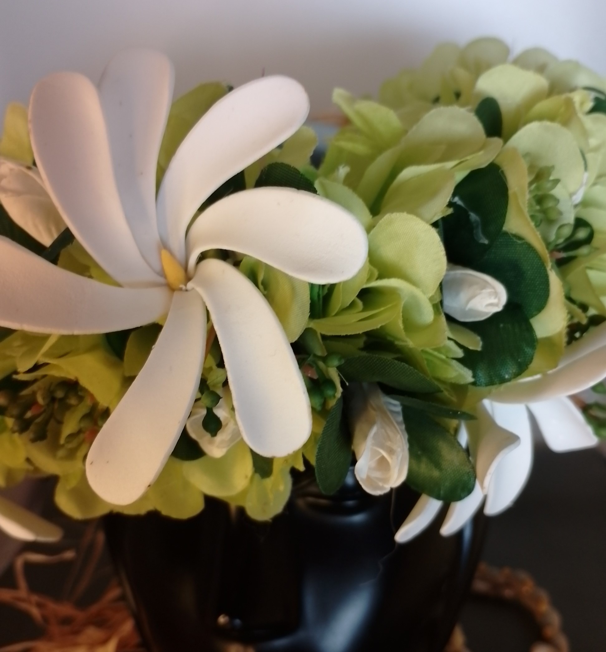 Couronne tiare Tahiti verte boutons tiare trois tiare Vaite.e.Tiare créations