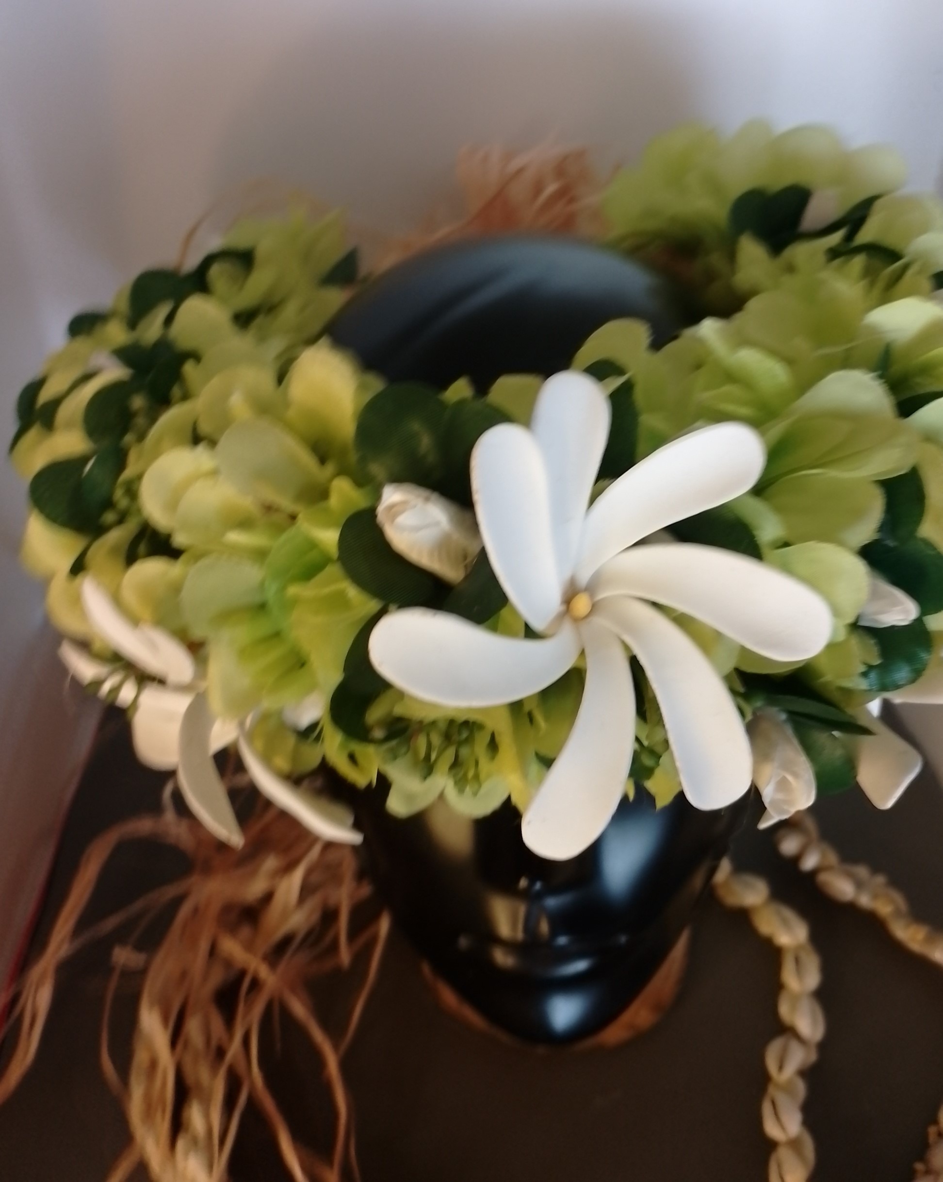Couronne tiare Tahiti verte boutons tiare trois tiare Vaite.e.Tiare créations