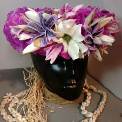 Couronne fleurs Tahiti volette deux tiare tatouées clématite