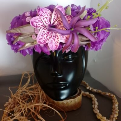 Couronne tiare Tahiti violette tiare tatouée maxi tiare