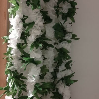 Duo de lei blanc effet végétal de Cérémonie