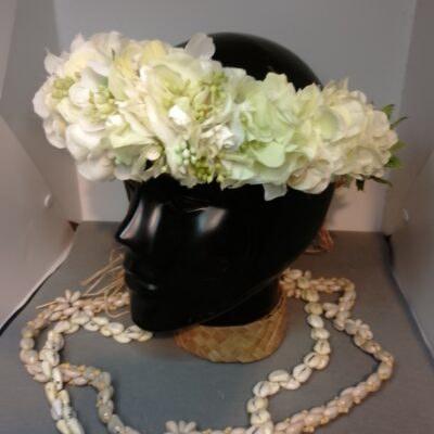 Fine couronne fleurs champagne et vert mini boutons de tiare