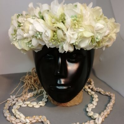 Fine couronne fleurs champagne et vert mini boutons de tiare