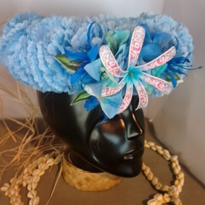 Couronne tiare Tahiti bleue tiare tatouée bougainvilliers mini lys élancés