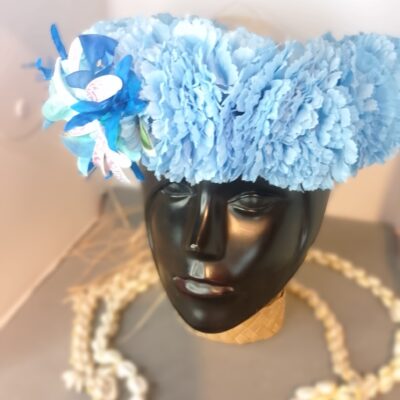 Couronne tiare Tahiti bleue tiare tatouée bougainvilliers mini lys élancés