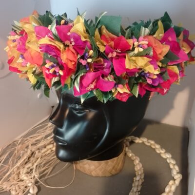 Couronne toute fleur effet végétal cinq bougainvilliers