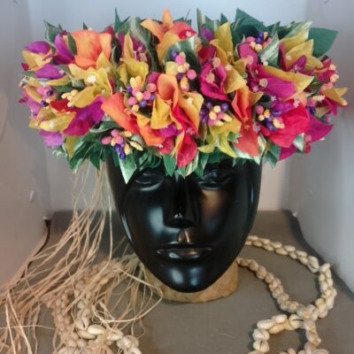 Couronne toute fleur effet végétal cinq bougainvilliers