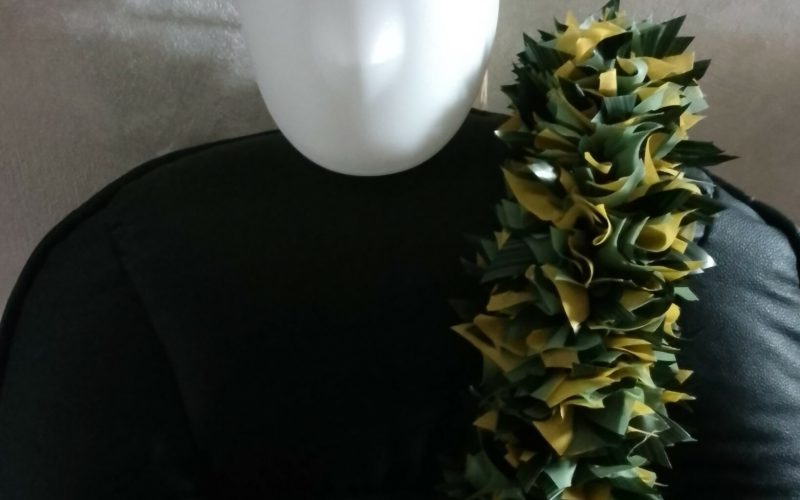 Combiné couronne et taille effet végétal bi matière trois verts by Vaite.e.Tiare créations